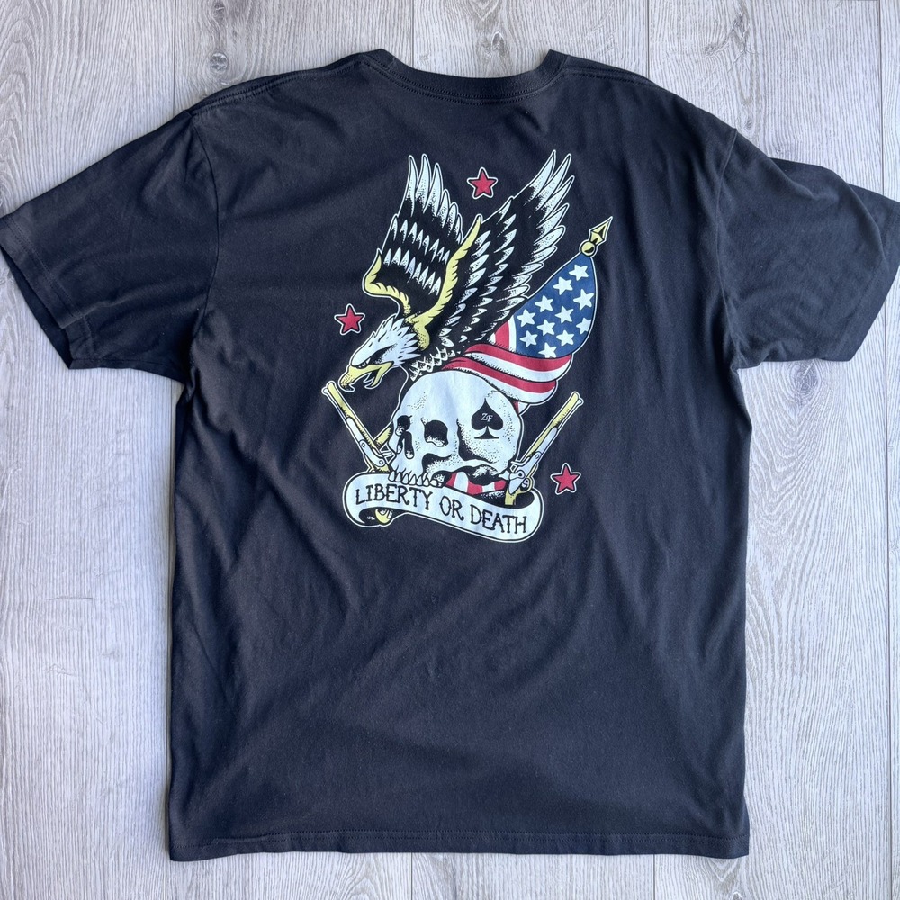 Zero Foxtrot Shirt Mens black "Liberty or Death" tattoo flash art USA Made Tee